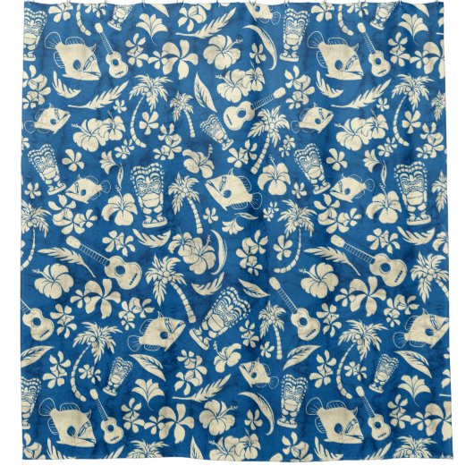 Makapuu Strand-hawaiisches Batik-Aloha Shirt Duschvorhang (Vorderseite)