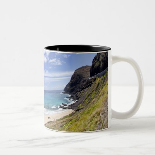 Makapuu Strand in Oahu, Hawaii Zweifarbige Tasse (Rechts)