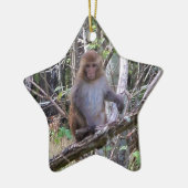 Makaque-Affe Keramik Ornament (Links)