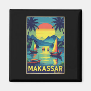 Makar Indonesia Vintage Travel Tourism Sticker Magnet