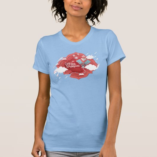 Makar Sankranti, blau und rot T-Shirt (Vorderseite)