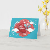 Makar Sankranti, Blau- und Rotkite Karte (Gelbe Blume)