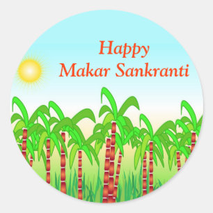 Makar Sankranti - Indisches Festival Runder Aufkleber