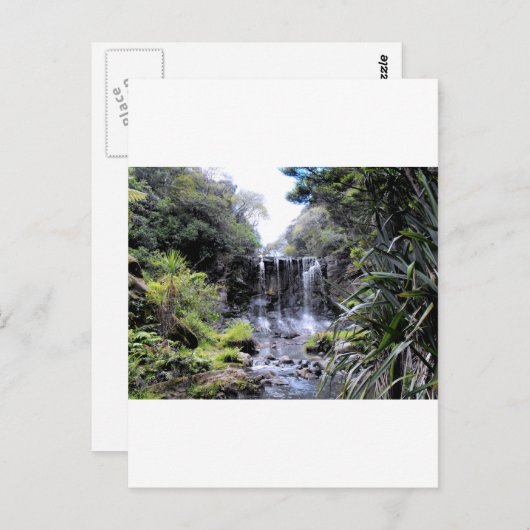 Makaroa Waterfall Postkarte (Vorne/Hinten)