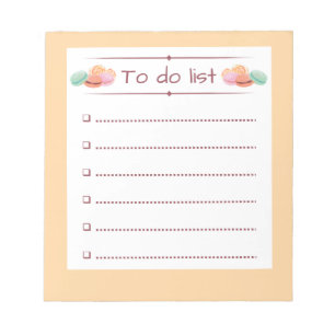 Makaron-Themed Notepad auflisten Notizblock