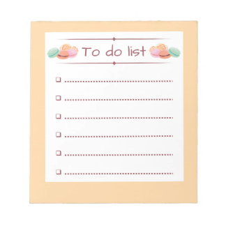 Makaron-Themed Notepad auflisten Notizblock