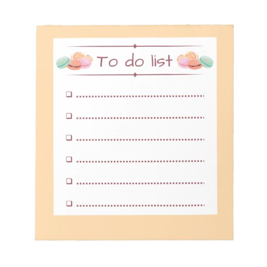 Makaron-Themed Notepad auflisten Notizblock (Vorderseite)
