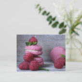 Makaronen und Himbeeren Postkarte (Stehend Vorderseite)