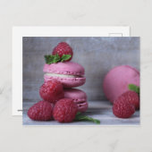 Makaronen und Himbeeren Postkarte (Vorne/Hinten)