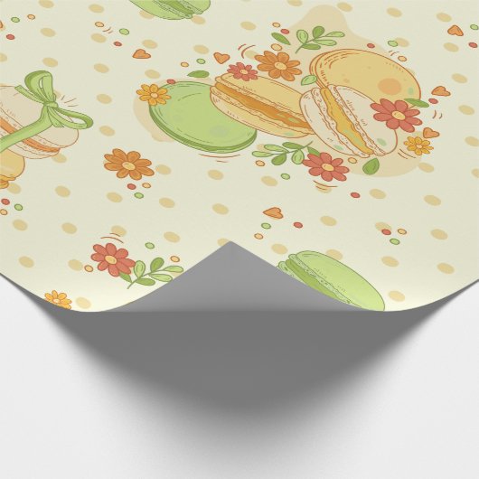 Makarongebäck Dessert Macaron Geschenkpapier (Ecke)