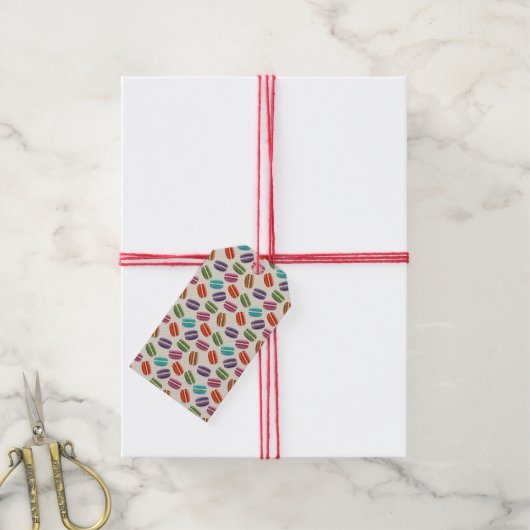 Makarongeschenk-Tags Geschenkanhänger (Mit Garn)