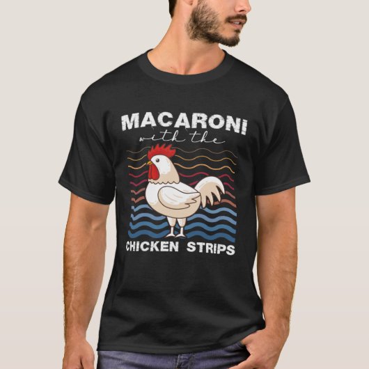 Makaroni mit Hühnerstricken Hühnerfleisch-Bauer T-Shirt (Vorderseite)