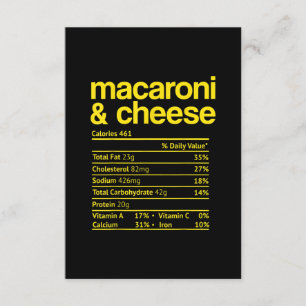 Makaroni und Käse Ernährungsfakten Thanksgiving Einladung