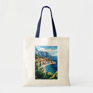 Makarska Croatia Illustration Reisen Vintag Tragetasche