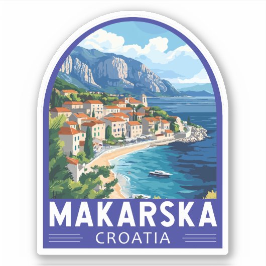Makarska Kroatien Reisen Aufkleber (Vorderseite)