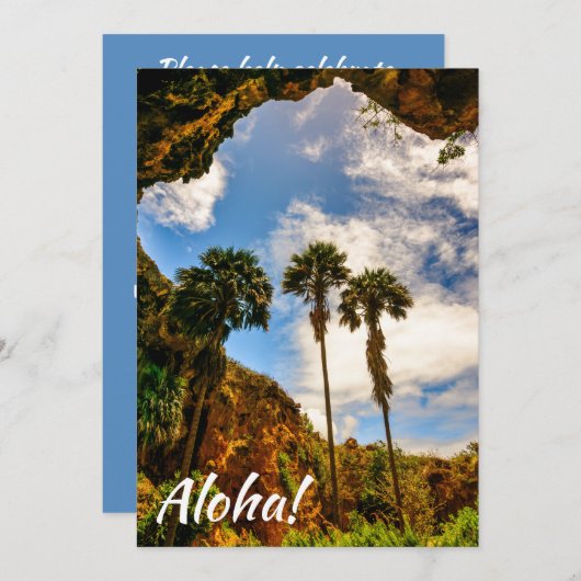 Makauwahi Cave Palm Trees, Kauai, Hawaii Einladung (Vorne/Hinten)