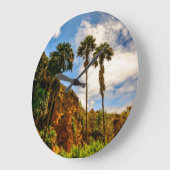 Makauwahi Cave Palm Trees, Kauai, Hawaii Große Wanduhr (Winkel)