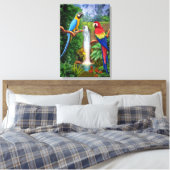 MAKAW TROPICAL PARROS LEINWANDDRUCK (Insitu (Schlafzimmer))