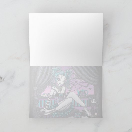 Makayla gotische Couture-feenhafte Tee-Party-Karte Karte (Innenseite)