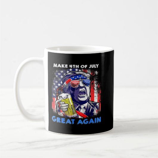 Make 4th Of July Great Again Funny Trump Men Drink Kaffeetasse (Links)