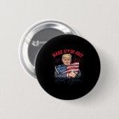 Make 4th Of July Great Again Funny Trump Patriotic Button (Vorne & Hinten)