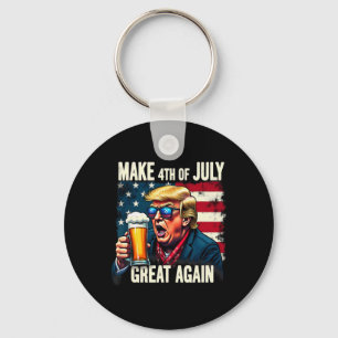 Make 4th Of July Great Again Trump Bier Trinken Schlüsselanhänger