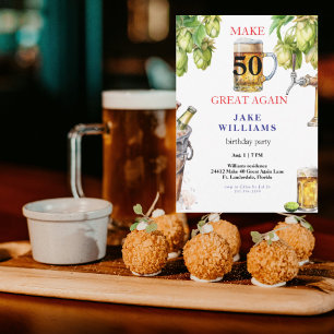 Make 50 Great Again Bier-Geburtstagsfeier Einladung