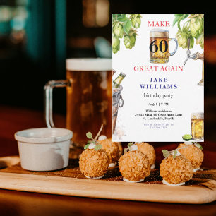 Make 60 Great Again Bier-Geburtstagsfeier Einladung