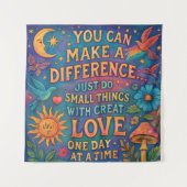 MAKE A DIFFERENCE TAPESTRY WALL ART WANDTEPPICH (Vorderseite (Horizontal))