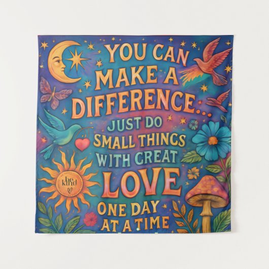 MAKE A DIFFERENCE TAPESTRY WALL ART WANDTEPPICH (Vorderseite (Horizontal))