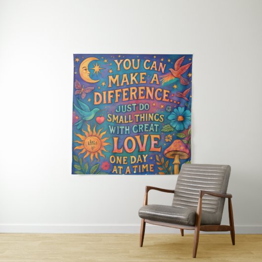 MAKE A DIFFERENCE TAPESTRY WALL ART WANDTEPPICH (Beispiel (Horizontal))