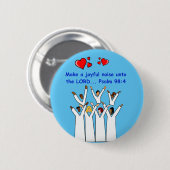Make A Joyful Noise Unto The Lord Christian Button (Vorne & Hinten)