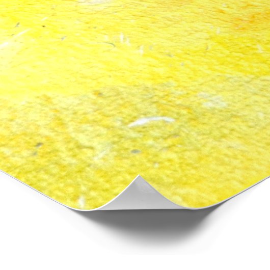 'Make a Mess' Graue und gelbe Abstrakte Art Poster (Ecke)