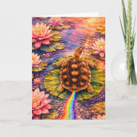 Make a rainbow and follow your bliss turtle karte (Vorderseite)