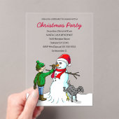 Make a Snowman on a Christmas Party Invitation Acryleinladungen (Insitu (Handheld))