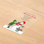 Make a Snowman on a Christmas Party Invitation Acryleinladungen (Ablage )