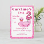 Make a Splash Rubber Duck 2nd Birthday Invitation Einladung (Stehend Vorderseite)