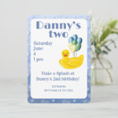 Make a Splash Rubber Duck 2nd Birthday Invitation Einladung (Stehend Vorderseite)