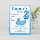 Make a Splash Rubber Duck 2nd Birthday Invitation Einladung (Stehend Vorderseite)