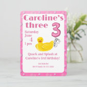 Make a Splash Rubber Duck 3rd Birthday Invitation Einladung (Stehend Vorderseite)