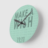 Make A Wish 11:11 Runde Wanduhr (Winkel)