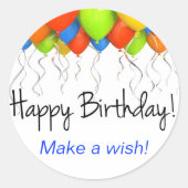 Make a Wish Birthday Stickers (Vorderseite)