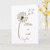 Make a Wish Custom Text Dandelion Karte (Gelbe Blume)