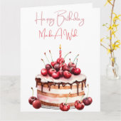 "Make a Wish" Geburtstagskuchen Karte (Gelbe Blume)