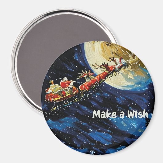 Make a Wish magnet, Christmas small gift Magnet (Vorderseite/Rückseite)