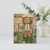 Make Algae Great Again Mixed Media Lustige Collage Postkarte (Stehend Vorderseite)