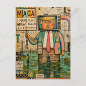 Make Algae Great Again Mixed Media Lustige Collage Postkarte (Vorderseite)