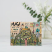 Make Algen Grün Again Mixed Media Lustige Collage Postkarte (Stehend Vorderseite)