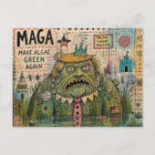 Make Algen Grün Again Mixed Media Lustige Collage Postkarte (Vorderseite)