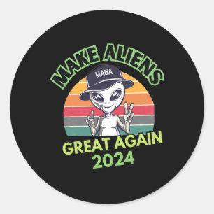 Make Aliens Great Again Lustiges Mega Trump Ufo 20 Runder Aufkleber